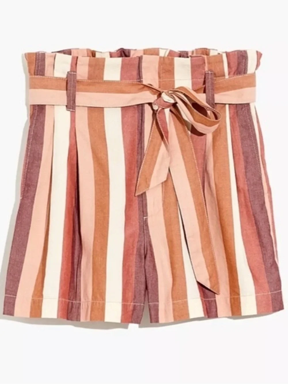 Madewell High-Waist Paperbag Linen Blend Shorts Size 0